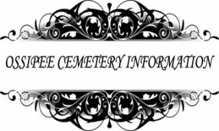 line-drawing design above and below horizontal white space with words "Ossipee Cemetery Information"